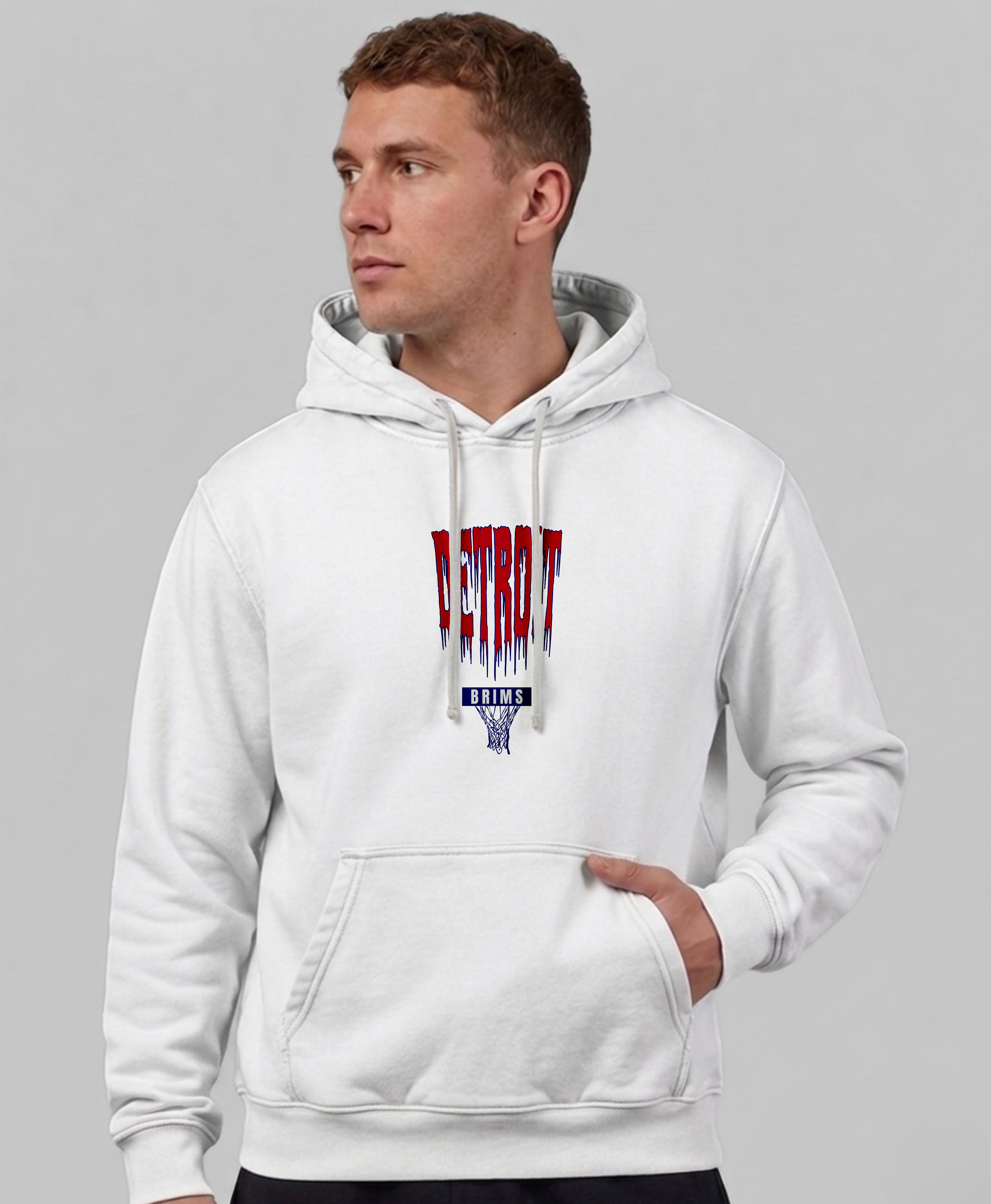 Detroit Hoops Hoodie - White