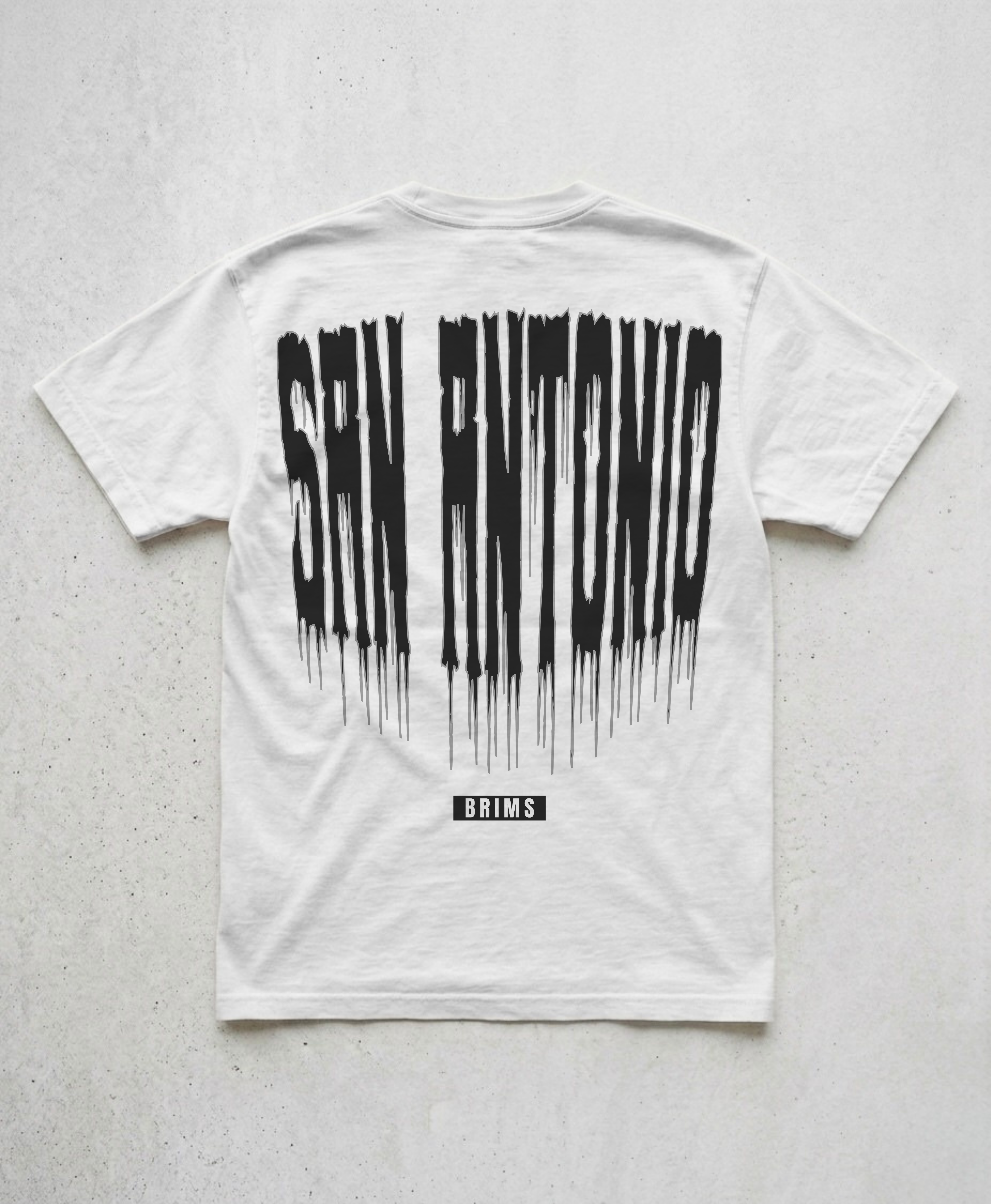 SAN ANTONIO DRIP TEE - WHITE